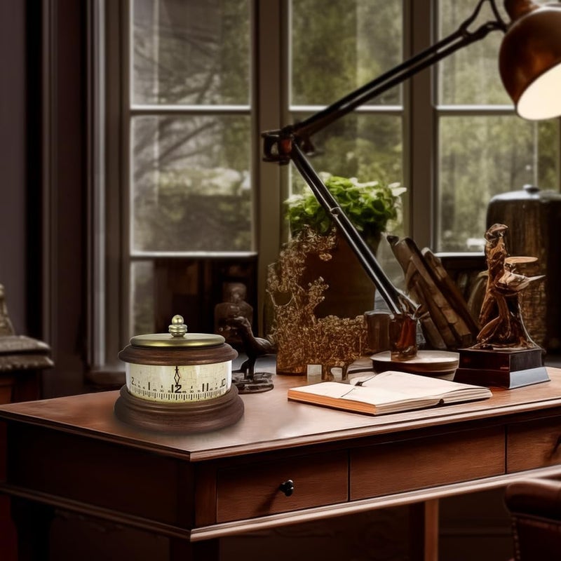 Presentime & Co. Louis XVI Mantel Clock, Desk & Shelf Clock, Retro Tabletop Clock for Living Room, Bedroom, Shelf Decoration, Fireplace, Farmhouse Decor, Walnut Brown Finish. - Image 3